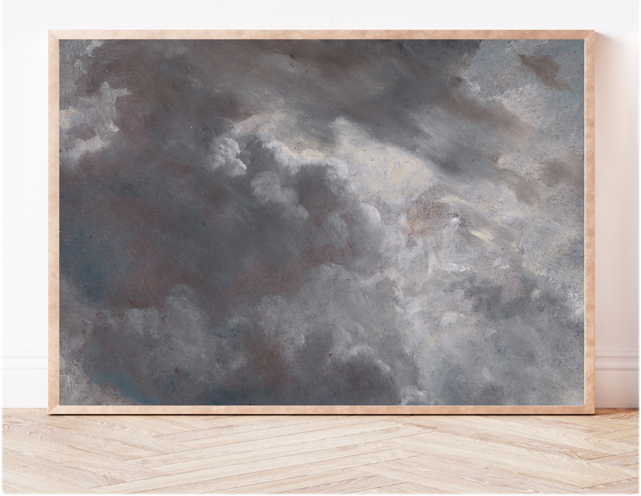 Modern Clouds Vintage Wall Art Antique Painting Gallery | Etsy