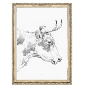 Cow Sketch | Vintage Wall Art | Farmhouse Artwork | Vintage Painting | Original Art| Printable Art | Wall Painting | Farmhouse Decor