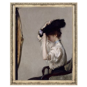 Getting Ready | Vintage Painting | Antique Wall Art | Portrait Painting | Portrait of Woman | Gallery Wall Art | Vintage Art Prints