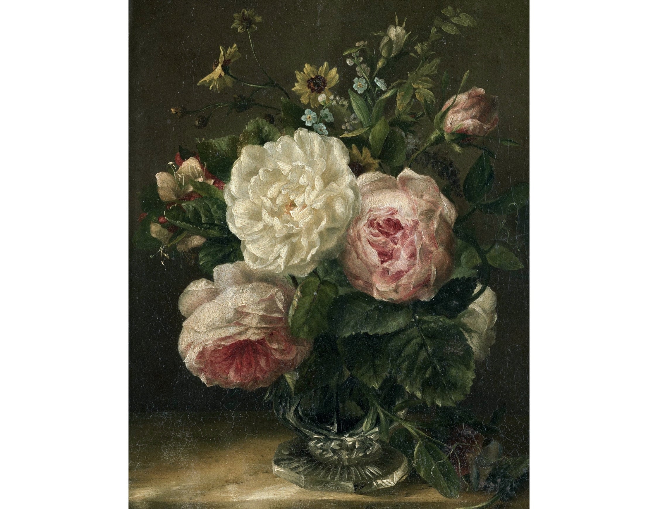 Antique Bouquet Vintage Flower Art Prints Antique Painting Etsy