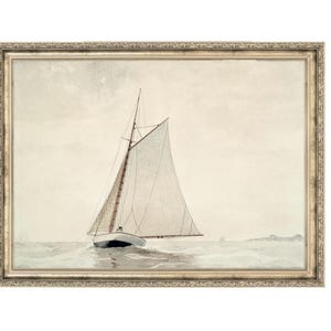 Antique Sailboat | Vintage Boat | Ocean Painting | Neutral Decor | Vintage Art Prints | 23