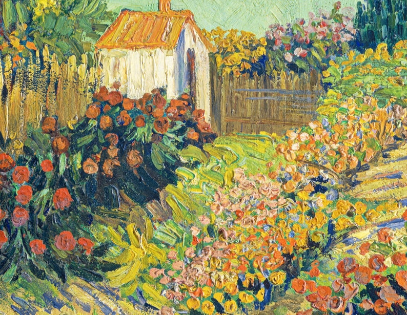 Flower Garden Vintage Painting Printable Wall Art Etsy UK