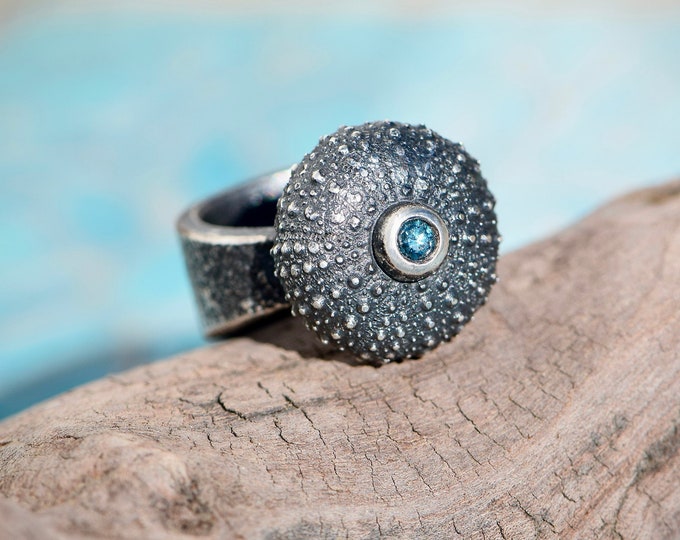 Diamantring Damen I Designerschmuck I blauer Diamant I Geschenke für Damen