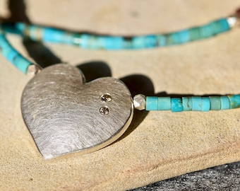 Necklace with Heart I Turquoise I Gift Mother's Day