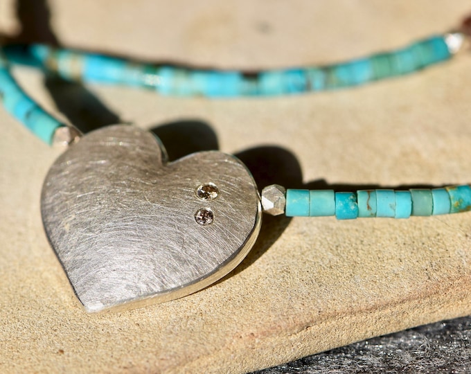 Necklace with Heart I Turquoise I Gift Mother's Day