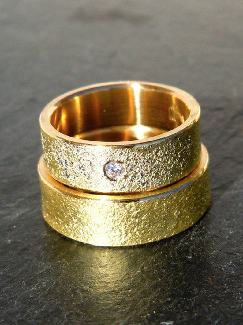 Wedding rings gold I diamond ring I unusual wedding rings image 4