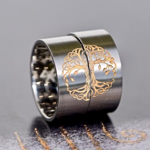 Alliances en palladium avec ARBRE DE VIE