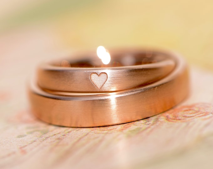 Ehringe red gold with heart