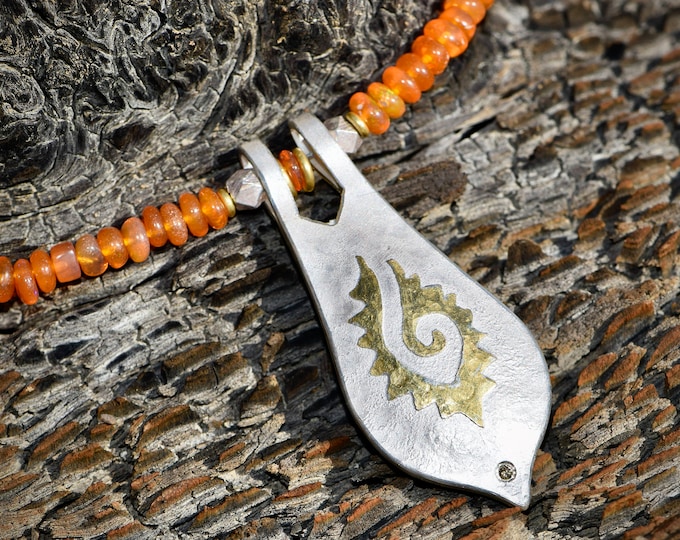 Fire Opal Necklace I Unique Jewelry