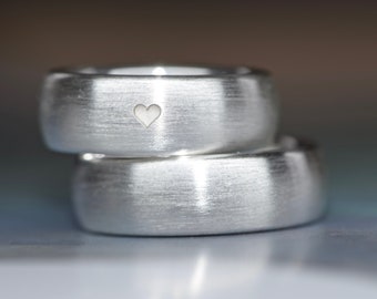 Engagement Rings Silver I Heart Rings I Wedding Rings Silver I Couple Rings