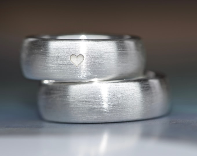 Engagement Rings Silver I Heart Rings I Wedding Rings Silver I Couple Rings