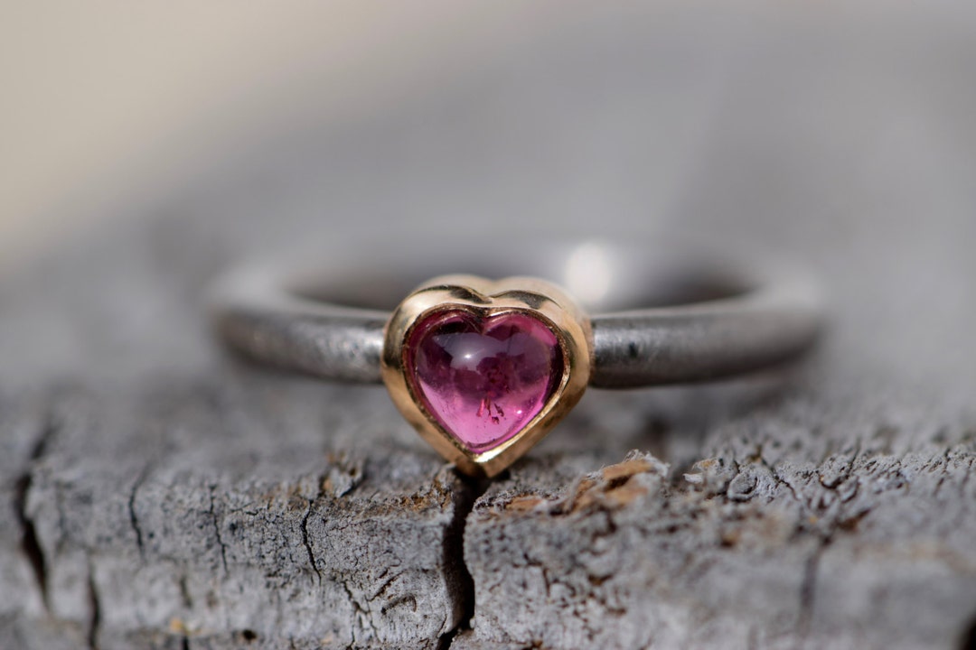 Anello di fidanzamento palladio oro rosso tormalina SWEETHEART