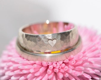 Fedi nuziali martellate in oro bianco IL TUO è tutto il mio CUORE