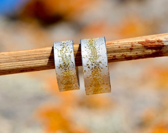 Special wedding rings made of silver with pure gold