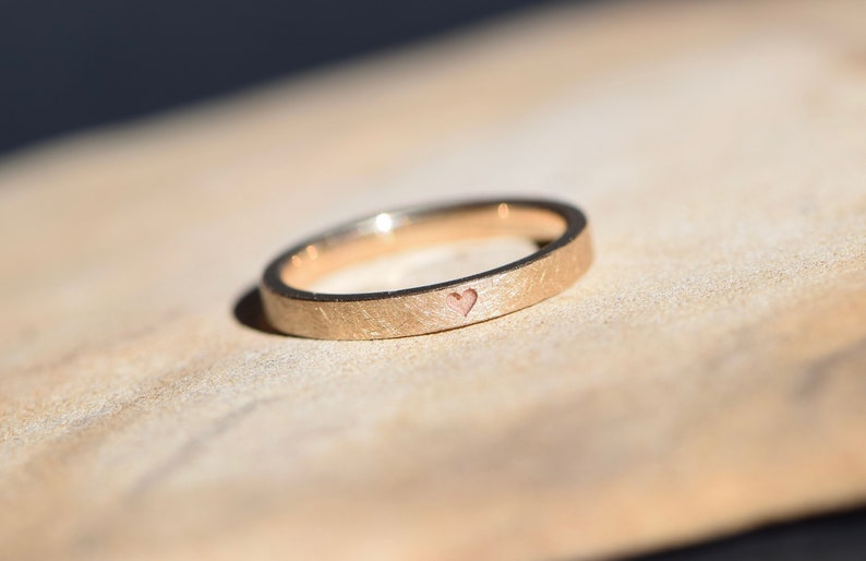Engagement ring rose gold I Heart ring I Stacking ring I Proposal ring image 4