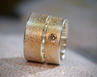 Wedding rings handmade with rose gold STARDUST LUXURY