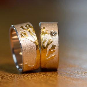 Wedding rings silver I couple rings I unusual wedding rings I hammered wedding rings I engagement rings couple