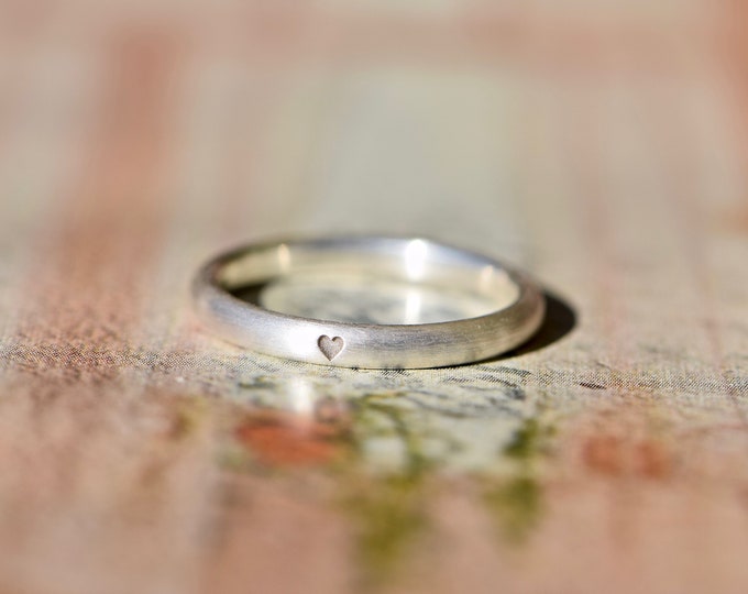 Silver engagement ring I Heart ring I Proposal ring