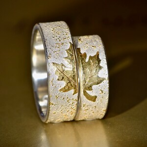 Ehringe handgemacht mit Ahornblatt aus Gold