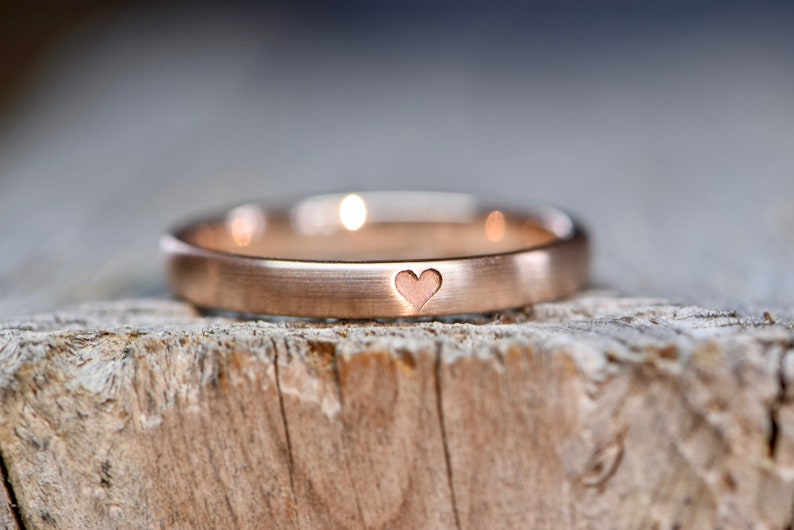 Engagement ring rose gold matt YOURS is my WHOLE HEART image 3