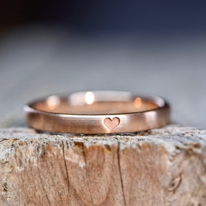 Engagement ring rose gold matt YOURS is my WHOLE HEART image 1