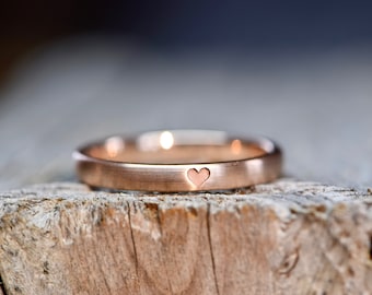 Engagement ring red gold matt YOURS is my WHOLE HEART