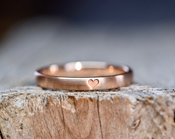 Engagement ring red gold matt YOURS is my WHOLE HEART