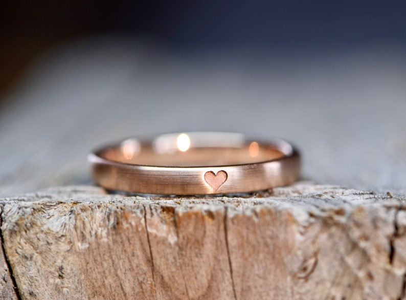 Engagement ring rose gold matt YOURS is my WHOLE HEART image 1