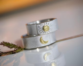 Friendship ring silver moonring *SUN and MOON*