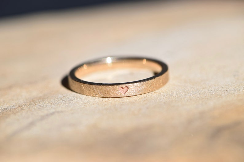 Engagement ring rose gold I Heart ring I Stacking ring I Proposal ring image 2