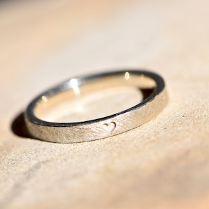white gold engagement ring with heart
