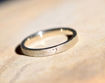 white gold engagement ring with heart