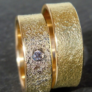 Wedding rings gold I diamond ring I unusual wedding rings image 1