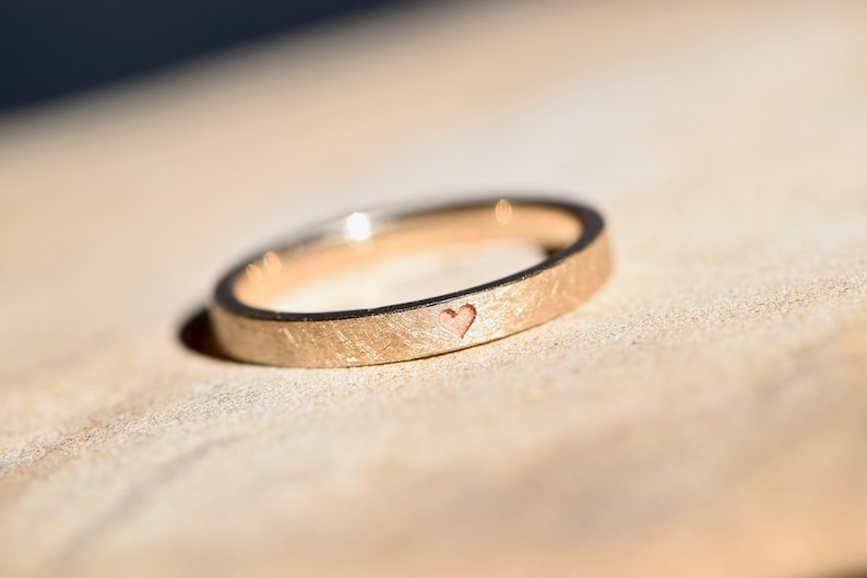 Engagement ring rose gold I Heart ring I Stacking ring I Proposal ring image 3