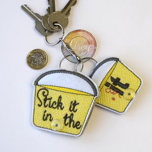 DIGITAL PATTERN, Stick it in the Bucket Key Fob, 4x4 & 5x7 Hoop, Double sided, ITH Embroidery, Lisey Designs