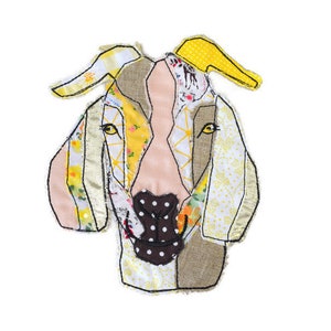 Digital file, Patchwork Goat, Raw Edge Applique, Machine Embroidery, Lisey Designs, 5x7 hoop