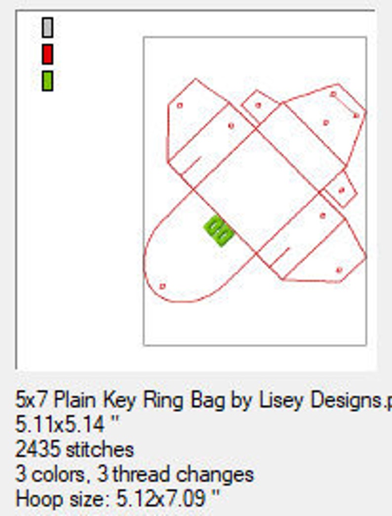 Small ITH Key Bag Key Ring Smallest Size Digital Embroidery Etsy UK