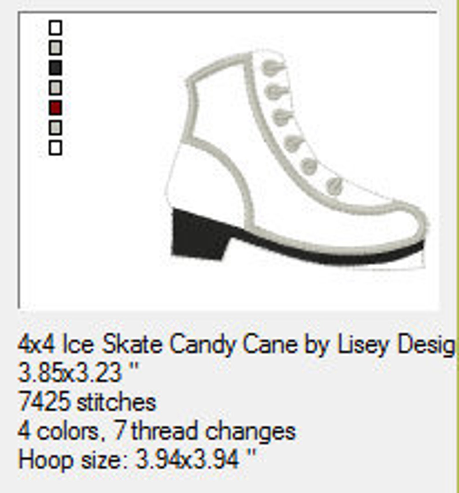 4x4 Candy Cane Ice Skate Hanging Decoration Figure Skating Etsy UK