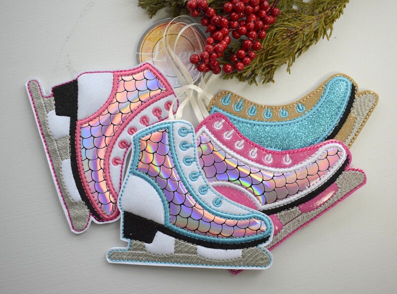 Ice Skate Hanging Decoration Figure Skating Lisey Designs Etsy