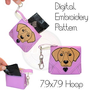 Labrador Dog Bag dispenser, DIGITAAL PATROON, Lab Poop Case, Hond Poop Bag, 7.9x7.9 Hoop, ITH, Borduurwerk Machine Design,