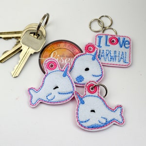 DIGITAL PATTERN, Narwhal Charm Set Embroidery Patterns