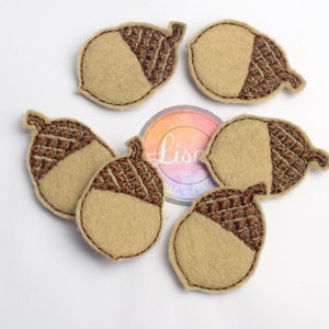 DIGITAL PATTERN, 6 Felt Acorn felties, 4x4 Hoop, Digital Embroidery File, Lisey Designs