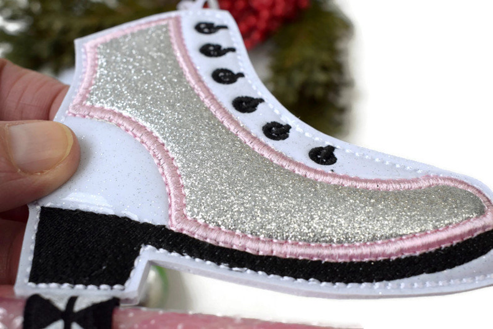 4x4 Candy Cane Ice Skate Hanging Decoration Figure Skating Etsy UK