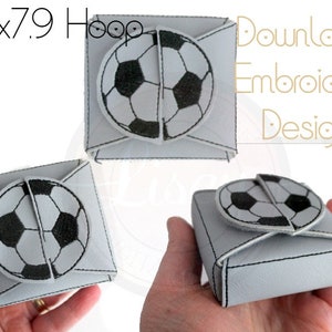 3D ITH Football Box, Largest Size,  Key Fob & Bag Charm, Digital Embroidery Instant Download, In The Hoop, 8x8 hoop