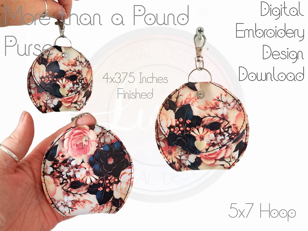 Small Change Purse Pattern More Than a Pound, Small Change Purse, DIGITAL PATTERN, 5x7 Hoop, ITH ...