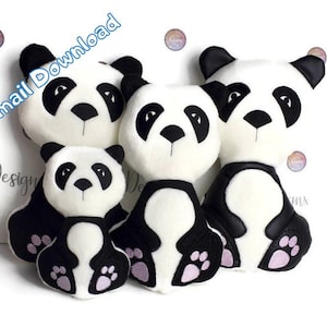 Panda Plush, ITH, more than 1 size available, Email Download Design, receive within 24 Hours,