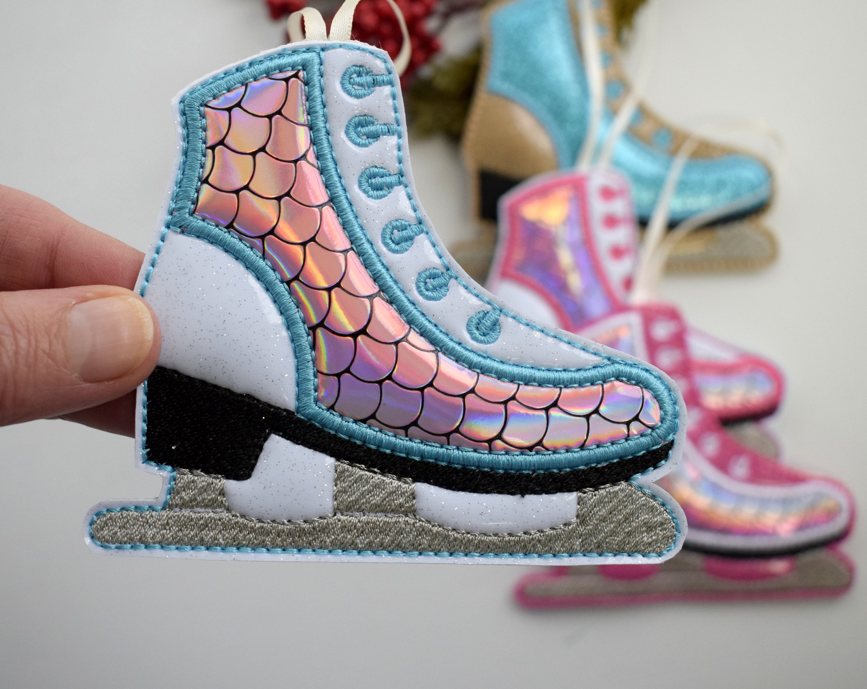 Ice Skate Hanging Decoration Figure Skating Lisey Designs Etsy UK