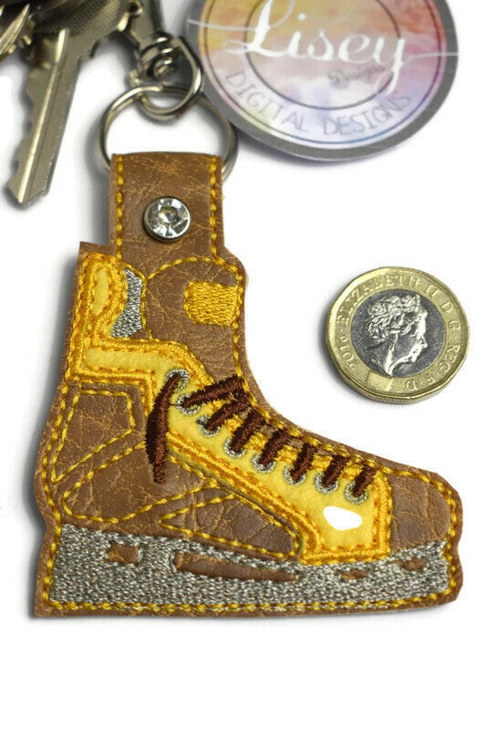 Ice Hockey Skate Key Fob Speed Skating Lisey Designs 4x4 Etsy