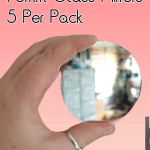 75mm x 5 Compact Mirror, 1mm thick for Covered Design, Embroidery pattern in our shop, UK, Packs of 5, 3 inch
