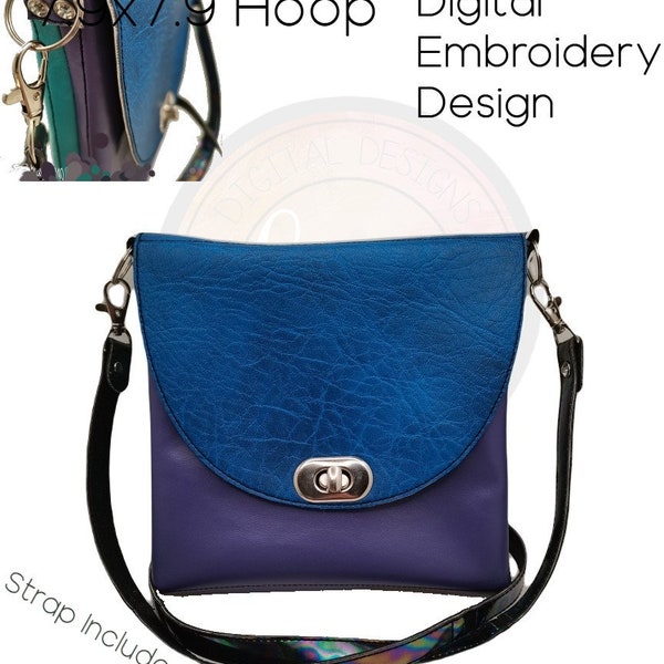 Ladies Cross Body Bag, with Bag Strap Design, 5x7 & 7.9x7.9 Hoop Needed, Lisey Cross Body Messenger, Embroidery Machine Pattern, Download